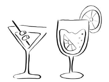 drawing of martini